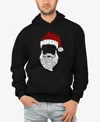 La Pop Art Men's Feliz Navidad Santa Claus Word Art Hooded Sweatshirt In Black