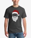La Pop Art Men's Feliz Navidad Santa Claus Word Art T-shirt In Dark Grey