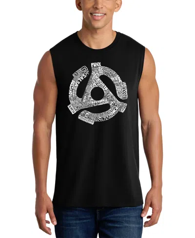 La Pop Art Men's Genres Of Music Word Art Tank Top In Black