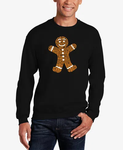 La Pop Art Men's Gingerbread Word Art Crewneck Sweatshirt