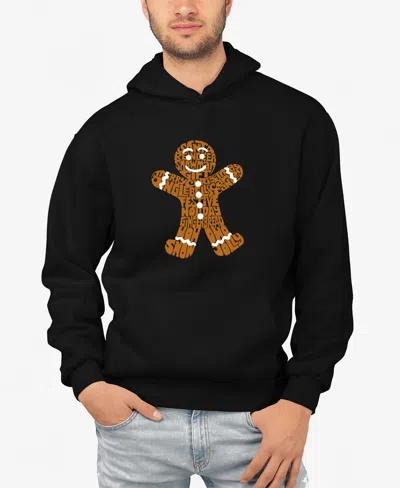 La Pop Art Men's Gingerbread Word Art Hooded Sweatshirt