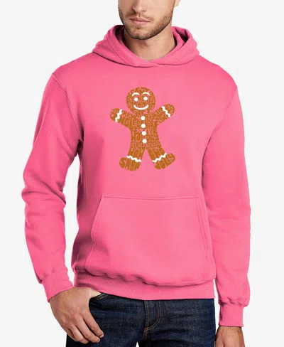 La Pop Art Men's Gingerbread Word Art Hooded Sweatshirt