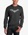 La Pop Art Men's Halloween Bat Word Art Crewneck Sweatshirt In Dark Grey