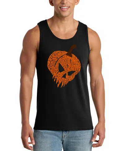 La Pop Art Men's Halloween Word Art Tank Top In Black