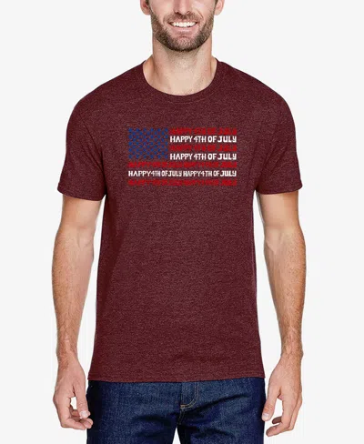 La Pop Art Men's Happy 4th Of July Premium Blend Word Art T-shirt