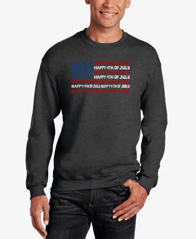 La Pop Art Men's Happy 4th Of July Word Art Crewneck Sweatshirt