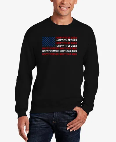 La Pop Art Men's Happy 4th Of July Word Art Crewneck Sweatshirt