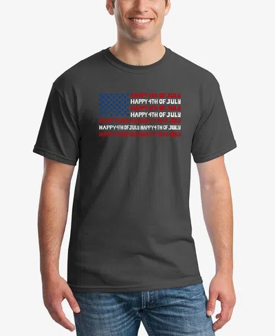 La Pop Art Men's Happy 4th Of July Word Art T-shirt
