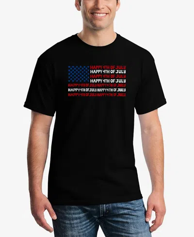 La Pop Art Men's Happy 4th Of July Word Art T-shirt