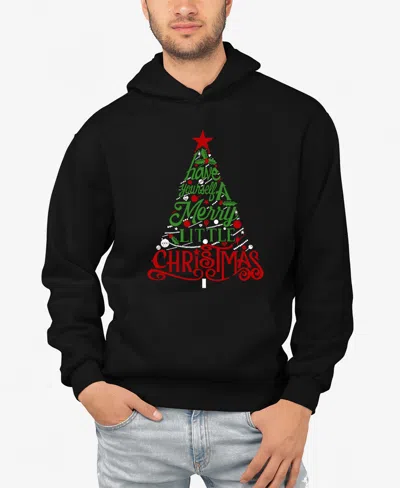 La Pop Art Men's Have Yourself A Merry Little Christmas Word Art Hooded Sweatshirt In Black