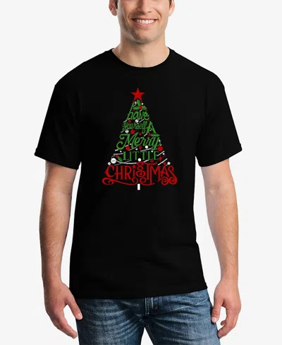 La Pop Art Men's Have Yourself A Merry Little Christmas Word Art T-shirt In Black