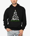 La Pop Art Men's Here Comes Santa Paws Word Art Hooded Sweatshirt In Black