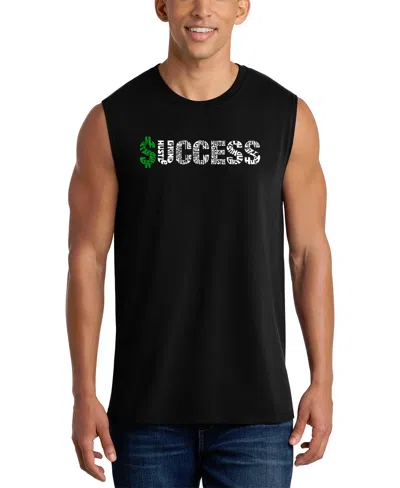 La Pop Art Men's Hustle Typography Money Success Tank Top In Black