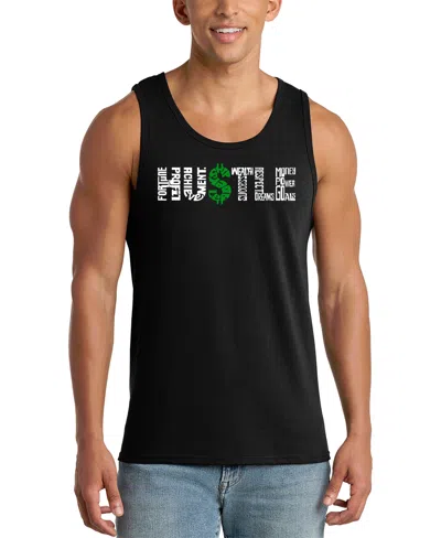 La Pop Art Men's Hustle Word Art Tank Top In Black