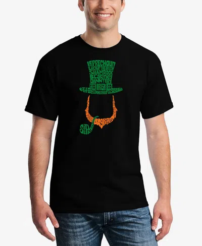 La Pop Art Men's Premium Blend Leprechaun Word Art Graphic T-shirt In Black