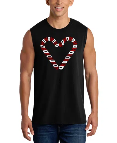 La Pop Art Men's Love Usa Heart Typography Graphic Tank Top In Black