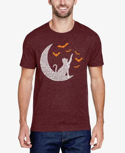 La Pop Art Men's Lunar Bats Premium Blend Word Art T-shirt In Burgundy