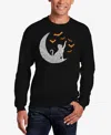 La Pop Art Men's Lunar Bats Word Art Crewneck Sweatshirt In Black