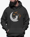 Shop La Pop Art Men's Lunar Bats Word Art Hooded Sweatshirt In Dark Grey