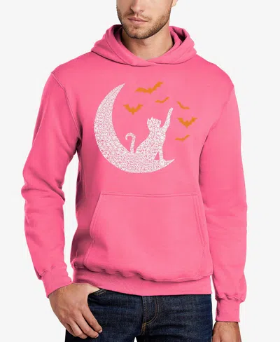 La Pop Art Men's Lunar Bats Word Art Hooded Sweatshirt In Pink