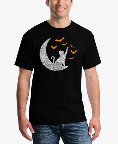 La Pop Art Men's Lunar Bats Word Art T-shirt In Black