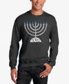 La Pop Art Men's Menorah Word Art Crewneck Sweatshirt In Dark Grey