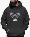 La Pop Art Men's Menorah Word Art Hooded Sweatshirt In Dark Grey