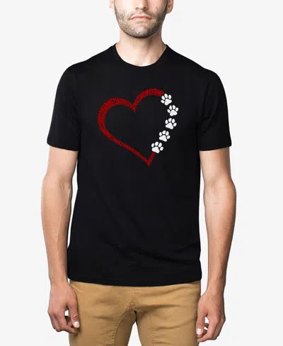 La Pop Art Men's Meow Heart Premium Blend Word Art T-shirt