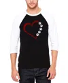 La Pop Art Men's Meow Heart Raglan Baseball Word Art T-shirt