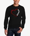 La Pop Art Men's Meow Heart Word Art Crewneck Sweatshirt