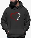 La Pop Art Men's Meow Heart Word Art Hooded Sweatshirt