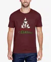 La Pop Art Men's Meowy Christmas Tree Premium Blend Word Art T-shirt In Burgundy