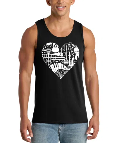 La Pop Art Men's Music Instruments Print Tank Top In Black