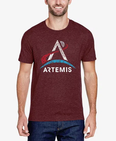 La Pop Art Men's Nasa Artemis Logo Premium Blend Word Art T-shirt In Burgundy