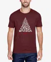 La Pop Art Men's Paw Christmas Tree Premium Blend Word Art T-shirt In Burgundy