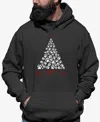 La Pop Art Men's Paw Christmas Tree Word Art Hooded Sweatshirt In Dark Grey