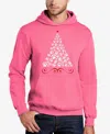 La Pop Art Men's Paw Christmas Tree Word Art Hooded Sweatshirt In Pink