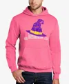 La Pop Art Men's Peeking Witch Cat Word Art Hooded Sweatshirt In Pink