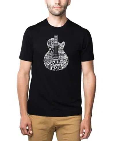 La Pop Art Men's Premium Blend Word Art Rock Guitar Body Word Art T-shirt In Black
