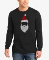 La Pop Art Men's Santa Claus Word Art Long Sleeve T-shirt In Black