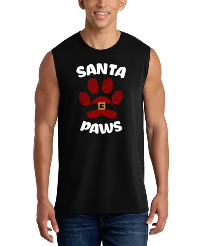 La Pop Art Men's Santa Paws Dog Print Christmas Design Tank Top In Black