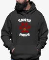 La Pop Art Men's Santa Paws Word Art Hooded Sweatshirt