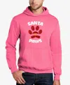 La Pop Art Men's Santa Paws Word Art Hooded Sweatshirt