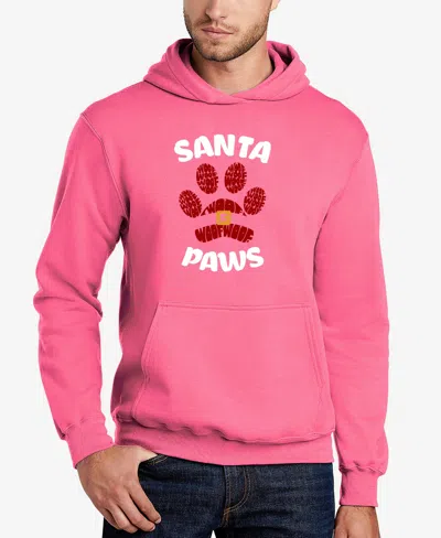 La Pop Art Men's Santa Paws Word Art Hooded Sweatshirt