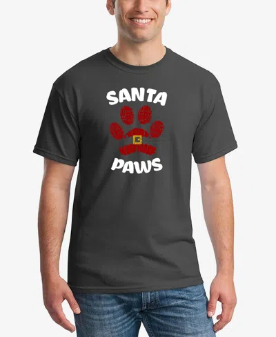 La Pop Art Men's Santa Paws Word Art T-shirt