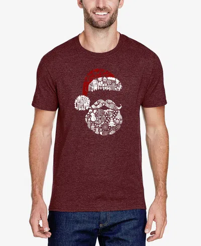 La Pop Art Men's Santa Pics Premium Blend Word Art T-shirt In Burgundy