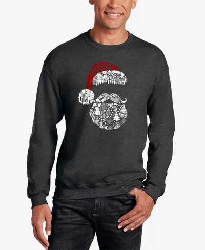 La Pop Art Men's Santa Pics Word Art Crewneck Sweatshirt