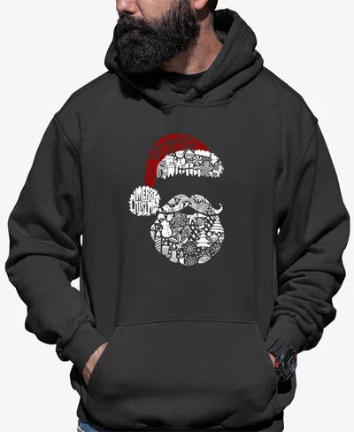 La Pop Art Men's Santa Pics Word Art Hooded Sweatshirt