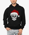La Pop Art Men's Santa Skull Word Art Crewneck Sweatshirt In Black