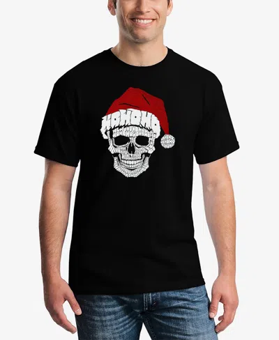 La Pop Art Men's Santa Skull Premium Blend Word Art T-shirt In Black